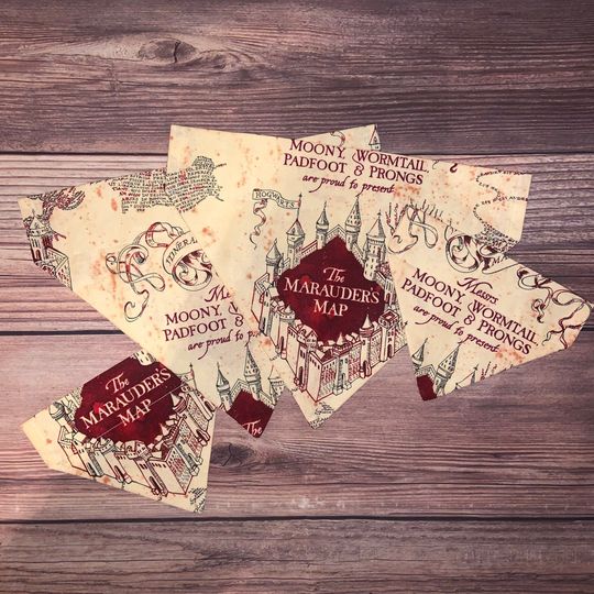Discover Magical Map Pet Bandana // Over The Collar Dog Cat Bandana