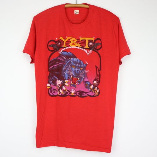 Discover vintage 1985 Y & T Black Tiger Shirt