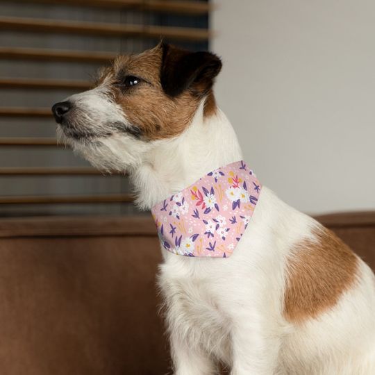 Discover White Flower Dog bandana, Floral Bandana