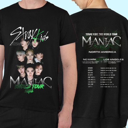 Discover Stray Kids 2nd World Tour Maniac T-Shirt, Maniac 2022 Tour North America Shirt