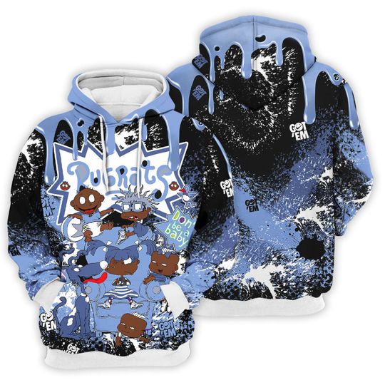 Discover To Match JD 6 UNC University Blue - Melanin Rugrats Kids 90's Got Em - University Blue 6s Matching 3D Hoodie