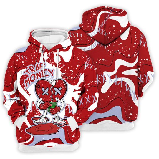 Discover To Match JD 6 Red Oreo - Trap Money Heart - Red Oreo 6s Matching 3D Hoodie