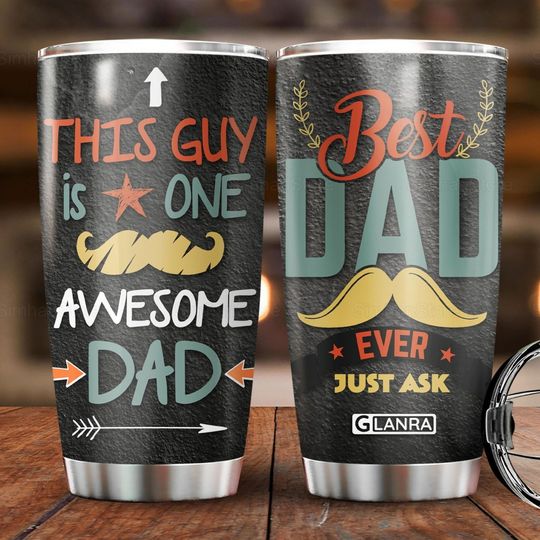 Discover Best Dad Ever Tumbler, Mustache Tumbler