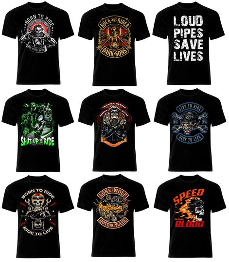 Discover Biker Motorbike Rider Rock Motorcycle T-Shirt