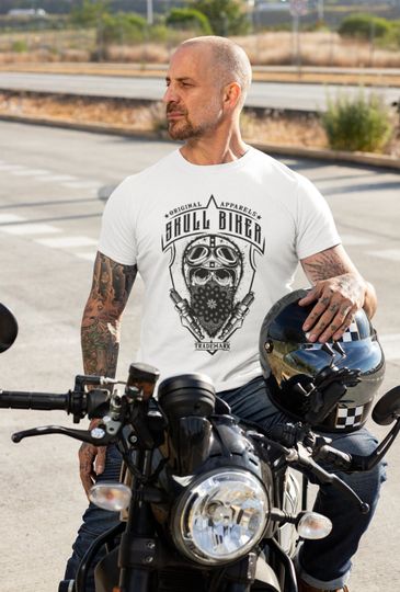 Discover Skull Biker T-Shirt