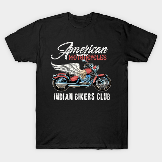 Discover Vintage american motorcycle indian bikers old club -  T-Shirt