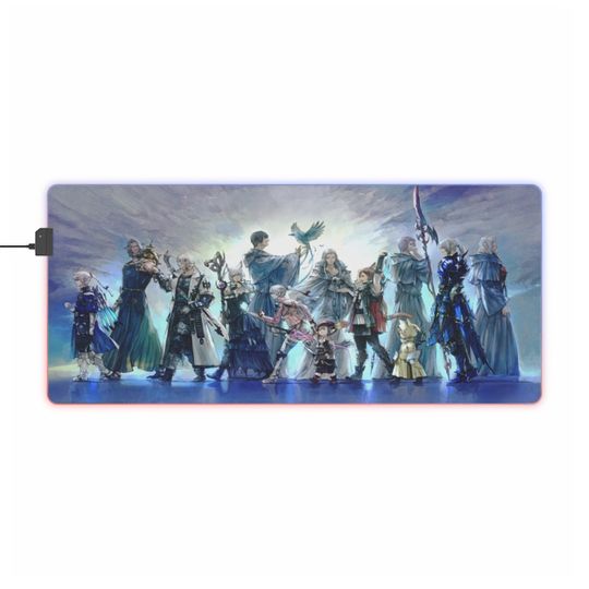Discover Final Fantasy XIV Endwalker RGB Desk Mat | Endwalker Credits Led Mouse Pad | FFXIV Desk Mat