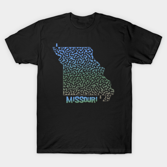 Discover Missouri State Outline Maze & Labyrinth - Missouri - T-Shirt