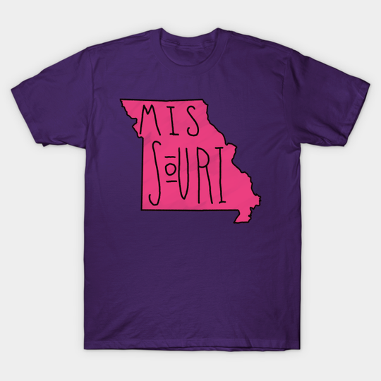Discover The State of Missouri - Pink Outline - Missouri - T-Shirt