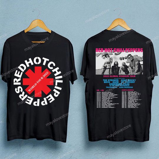 Discover Red Hot Chili Peppers World Tour 2022 Unisex T-shirt, Red Hot Chili Peppers 2022 global stadium tour shirt