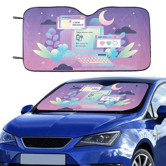 Discover Vaporwave Car sunshade for windshield