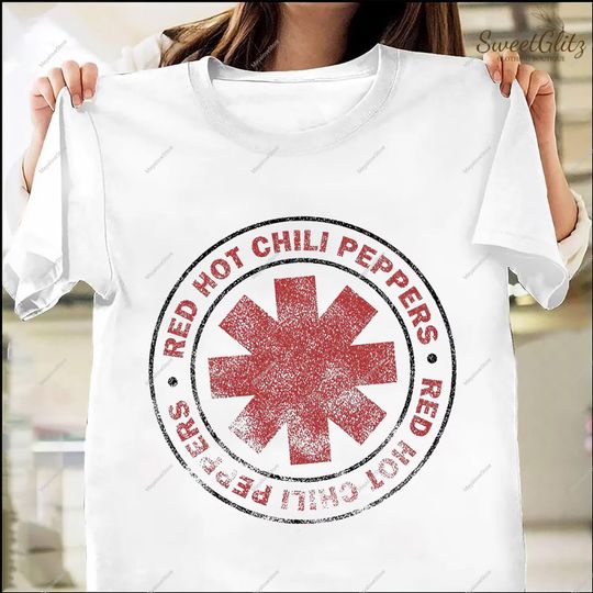 Discover Red Hot Chili Peppers Distressed Outlined Asterisk Logo Shirt