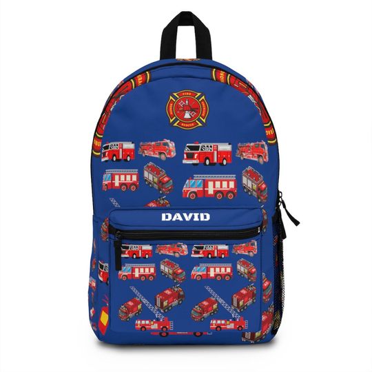 Discover Personalized Firefighter Firetruck Kids Backpack | Summer vacation Backpack