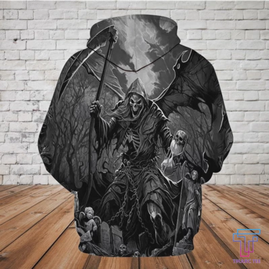 Discover SKULL D HOODIE - GRIM REAPER PL 3D Hoodies