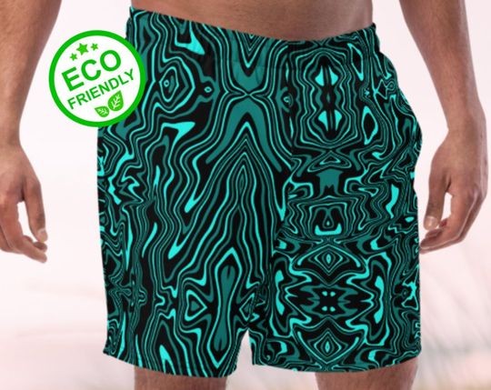 Discover Teal Liquid, Trippy, Mesh Shorts
