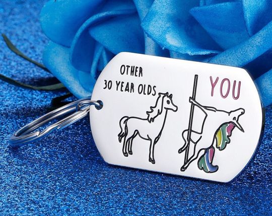 Discover Encouragement Keychain Gift for Boss Lawyer Aunt, Happy 30 Years Old Birthday Keychain