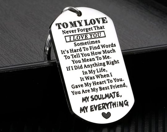 Discover Couple Keyring for My Love, I Love You, Valentines Gift for Husband or Boyfriend
