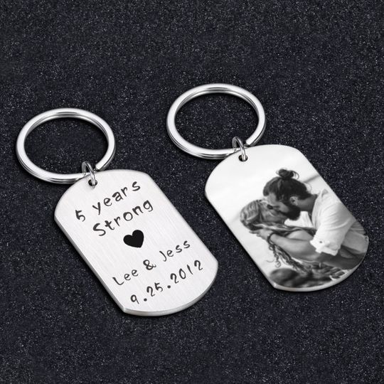Discover Personalized Photo Keychain, Engraved Double Sided Keychain