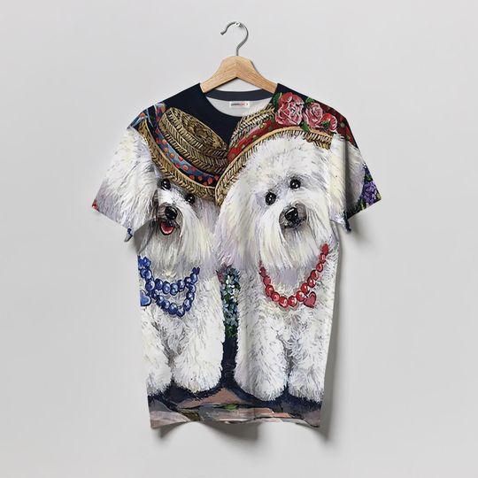 Discover Bichon Frise Two Dog 3D T-Shirt