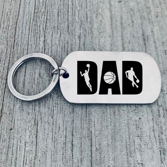 Discover Basketball Dad Keychain, Dad Keychain, Stainless Steel Favorite Player