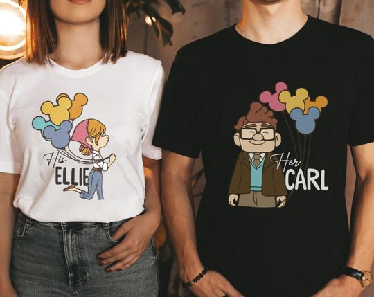 Discover Her Carl, His Ellie Shirts Carl and Ellie Up Couple Shirt