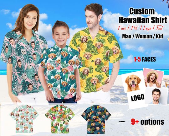 Discover Custom Hawaiian Shirt with Face,Personalized Hawaiian Shirt