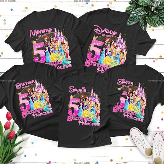 Discover Princesses Birthday Shirt, Princesses Family Birthday Shirt