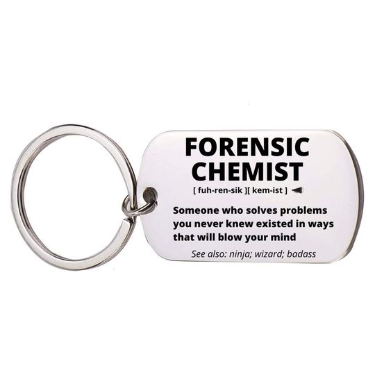 Discover Forensic Chemist Gift, Stainless Steel Engraved Keychain