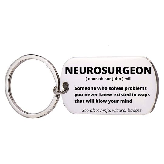 Discover Neurosurgeon Gift, Stainless Steel Engraved Keychain