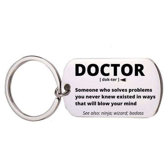 Discover Doctor Gift, Stainless Steel Engraved Keychain