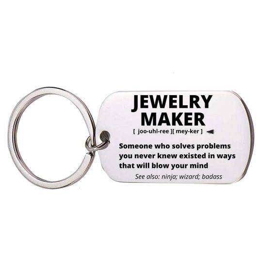 Discover Jewelry Maker Gift, Stainless Steel Engraved Keychain