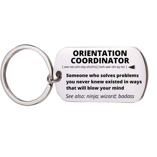 Discover Orientation Coordinator Gift, Stainless Steel Engraved Keychain