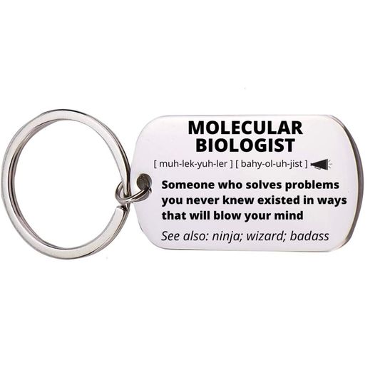 Discover Molecular Biologist Gift, Stainless Steel Engraved Keychain