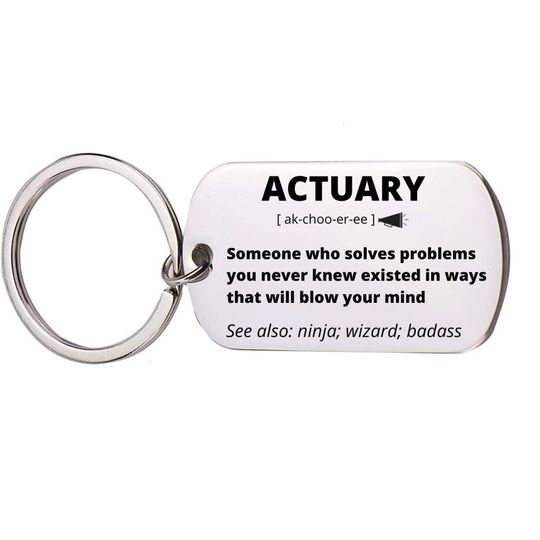 Discover Actuary Gift, Stainless Steel Engraved Keychain