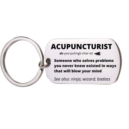 Discover Acupuncturist Gift, Stainless Steel Engraved Keychain