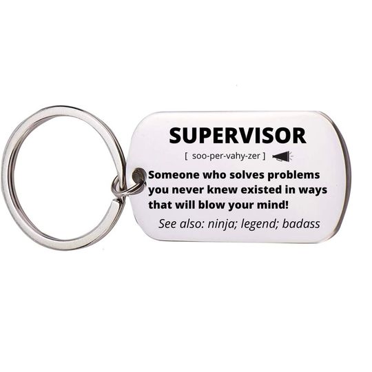 Discover Supervisor Gift, Stainless Steel Engraved Keychain