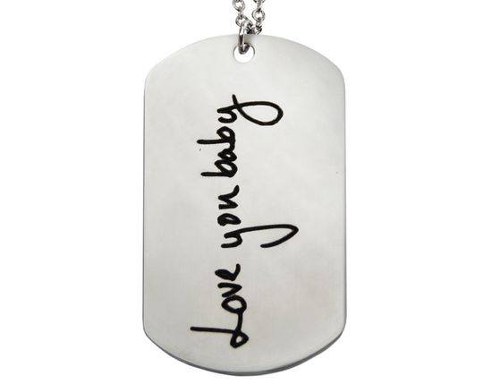 Discover Custom Stainless Steel Dog Tag Handwriting Keychain
