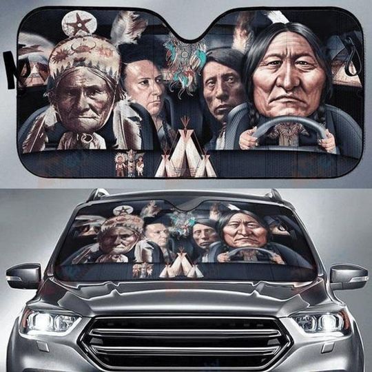 Discover Native American Family Car Windshield Sunshade