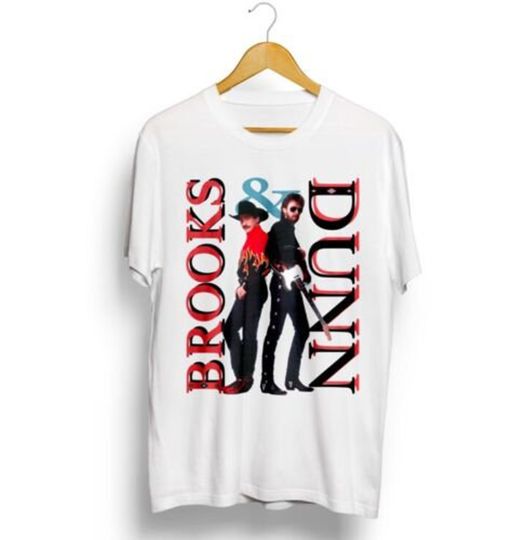 Discover Brooks & Dunn Hard Workin' Man Cotton White Men Women Tee Shirt