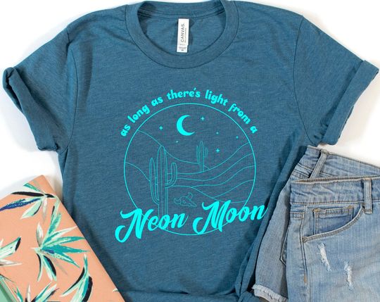 Discover As Long As There's Light From A Neon Moon Shirt, Neon Moon Country Music T-Shirt