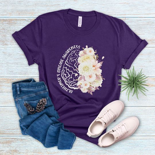 Discover Floral Brain Alzheimer's Disease Awareness Month Shirt