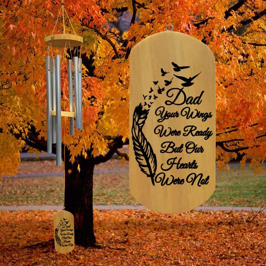 Discover Loss of father sympathy gift, Dad memorial Wind chimes