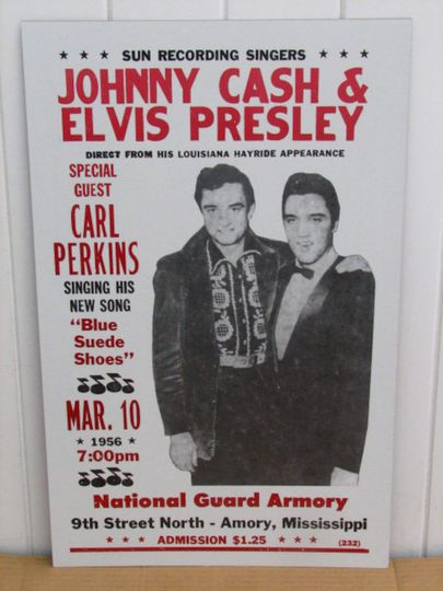 Discover Vintage Elvis Concert Poster, Johnny Cash 1956, Mississippi Premium Matte Vertical Posters