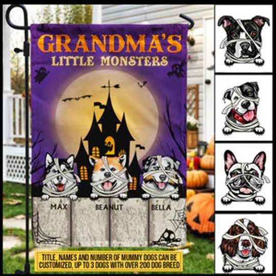 Discover Personalized Grandmas Little Monsters Garden Flags