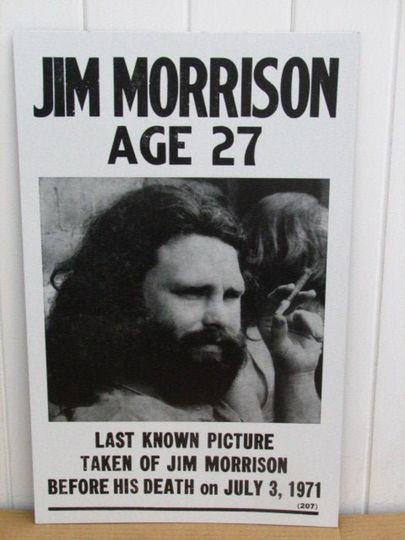 Discover Doors Jim Morrison Last Known Photo Poster Age 27 Premium Matte Vertical Posters