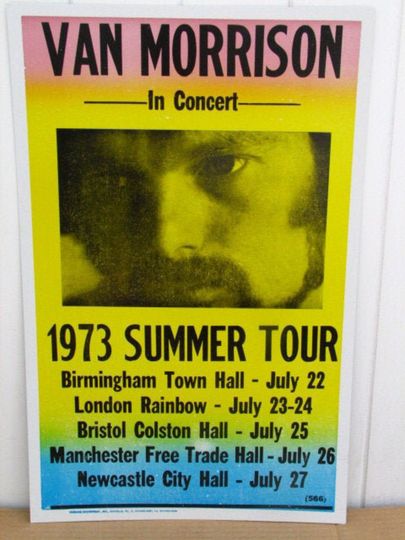 Discover Vintage Van Morrison Concert Poster, 1973 Tour, England Premium Matte Vertical Posters