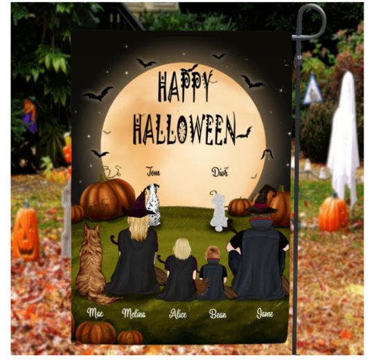 Discover Personalized Halloween Family Garden Flags