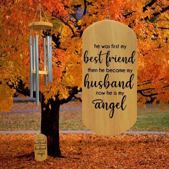 Discover Loss of Husband, Loss of Spouse, Sympathy Gift, custom husband wind chime