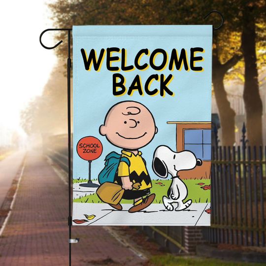 Discover School Zone Charlie Brown And Snoopy Welcome Back Garden Flag