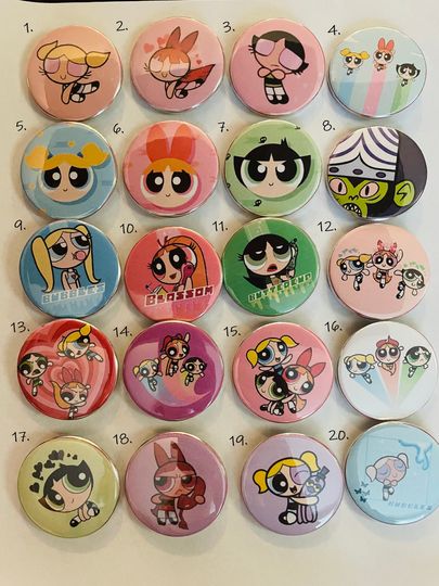 Discover Powerpuff Girl Button Pins